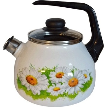 Чайник 3,0л сф. со св. "Ромашки лето", белосн., 4с209я