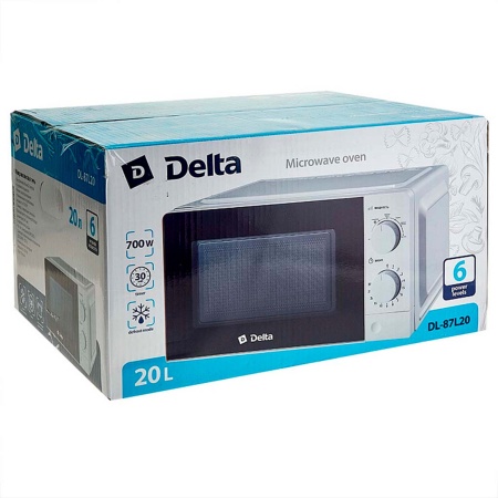 Печь микроволновая DELTA DL-87L20  белый: 700 Вт,20л