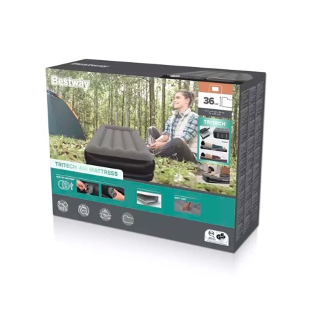Кровать надувная 191х97х36см с подголовником, встр.насос USB 5В, до 150кг Bestway
