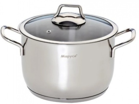 Кастрюля нержавеющая сталь  4,5л, крышка стекло 22х12см