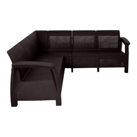 Диван RATTAN LUXE 5-ти местный OLA DOM шоколадный угловой