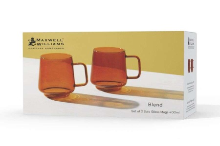 Набор: 2 кружки 0.4л янтарный "Blend Sala" в подарочной упаковке.