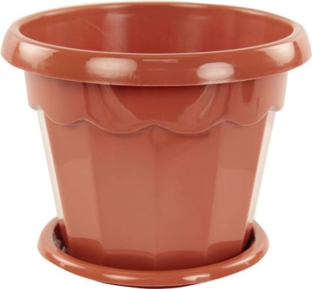 Горшок для цветов 1,5л "Гармония" с под. (корич.) 