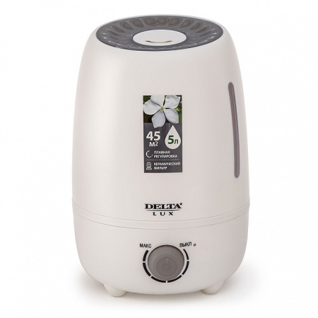 Увлажнитель воздуха ультразвуковой 5л DELTA LUX DE-3700, 30ч, керам. фильтр, 45м2(