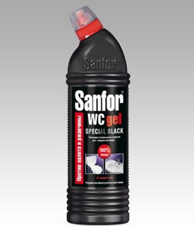 Средство чистящее 750мл САНФОР Гель WS Spesial Black для туалетной и ванной комнаты