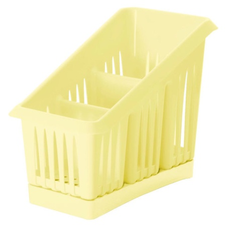 Подставка для столовых приборов 12,5х16,5х21,5см "Лилия", пластик ваниль