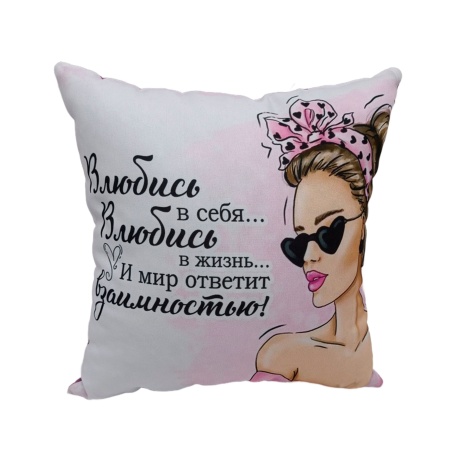 Подушка 35*35 ДомВелл габардин, поплин Влюбись