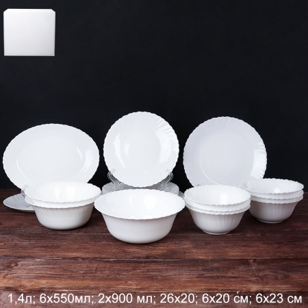 Набор столовый 23 предмета белый форма Тюльпан 23PCS-89678100