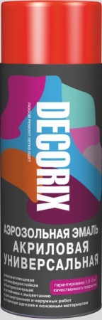 Эмаль аэроз. 520 универсальная DECORIX, красный матовый №19