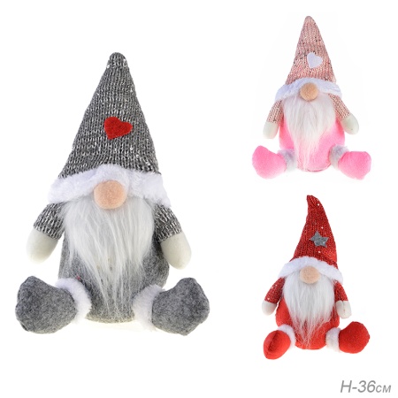 Гном декоративный новогодний  36 см микс