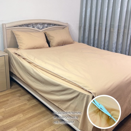 Комплект постельного белья 1,5 (50*70) ДомВелл Поплин Вивальди Айвори