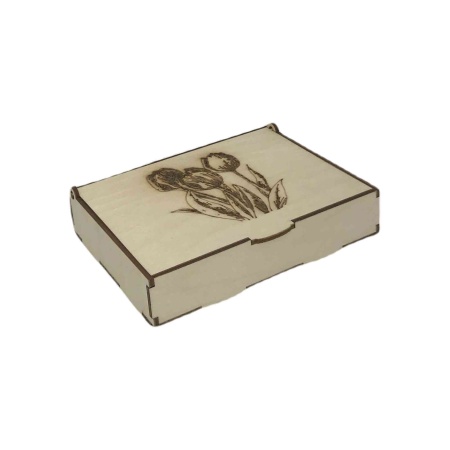 Шкатулка декоративная 16х12,5х4см ДомВуд Тюльпаны Экошпон Ф113/Д113