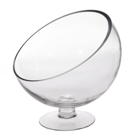 Ваза "Анабель" шаровая с кос.срезом на ножке стекло, D16xH19,1cм 