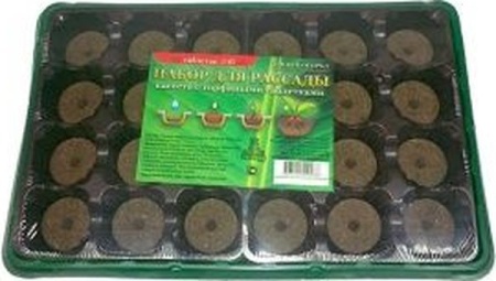 Набор для рассады с торф. таблетками 41мм 24 таблетки кассета+лоток