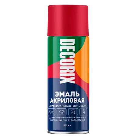 Эмаль аэроз. 520мл красный  универсал DECORIX (A04 fire red)