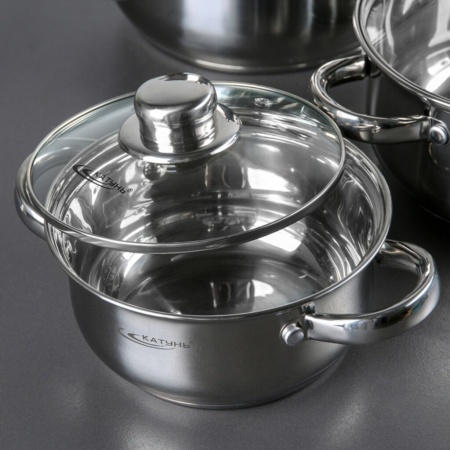 Набор посуды нержавеющая сталь, 4пр ГРЕТТА (1,6л +2,2л + 3,2л + 4,2л) в подар.упак.