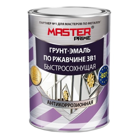 Грунт-эмаль 0,9л по ржавчине 3 в 1 Зеленый быстросохнущая MASTER PRIME