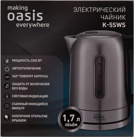 Чайник 1,7л making Oasis everywhere 2200 Вт K-5SWS 
