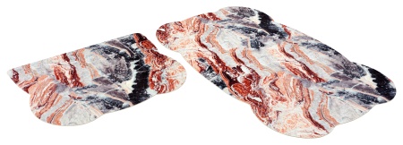 Набор ковриков 50х78, 50х39 SHAHINTEX SILK PHOTOPRINT (02) "Мрамор бежевый"