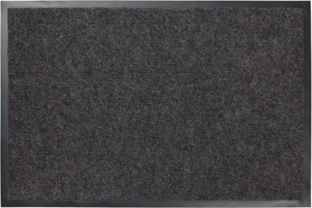 Коврик придверный 60х90см влаговпитывающий, ребристый “TRIP” "VORTEX", серый 