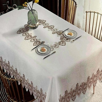 Скатерть 150х220 Брюссель, белая