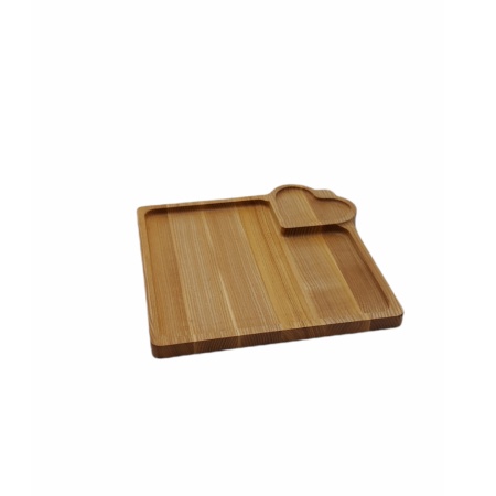 Менажница 26,5х26,5х2см квадратная ДомВуд Сердце Ясень Я229