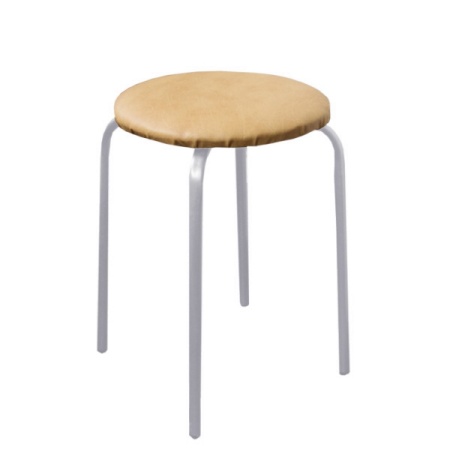 Табурет 18 круг бежевый на светлом муссе 