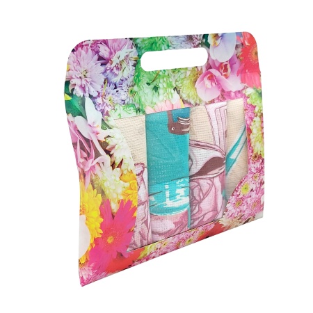 Набор подарочный №1 ДомВелл  (4шт 36х60 полотенец из вафельного полотна) коробка сумочка