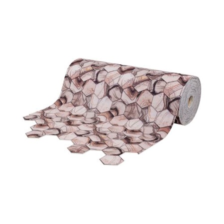 Коврик-дорожка 120х1500 вырезной icarpet PRINT антискользящий (105) "Соты Мрамор" бежевый цена за 1м