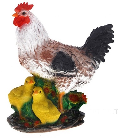 Фигурка садовая Курица с цыплятами 32х41см