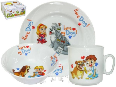 Набор посуды 3 предмета "Любимый" "белье"