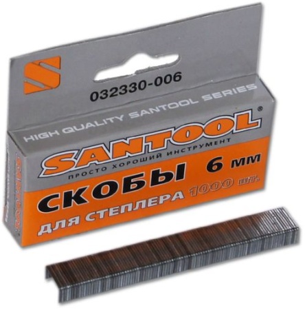Скобы  6 мм, толщина 0,75 мм ТИП 53 (1000 шт/уп)