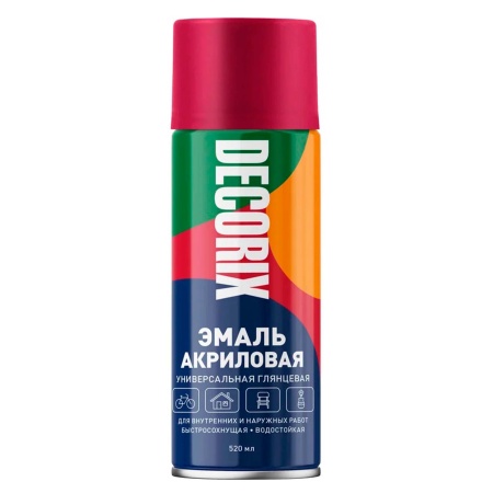 Эмаль аэроз. 520мл темно-красный универсал DECORIX (A05 dark red)