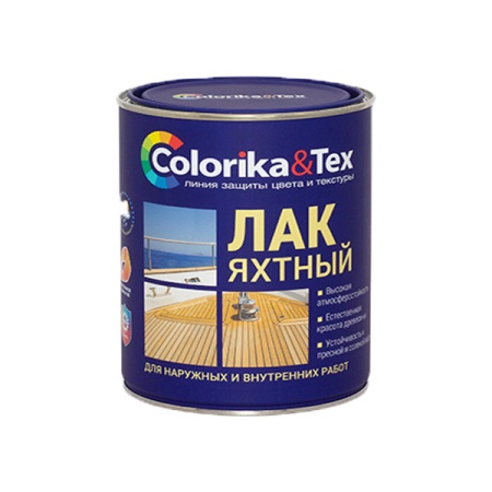 Лак яхтный 0,8л полуматовый "Colorika&Tex" 