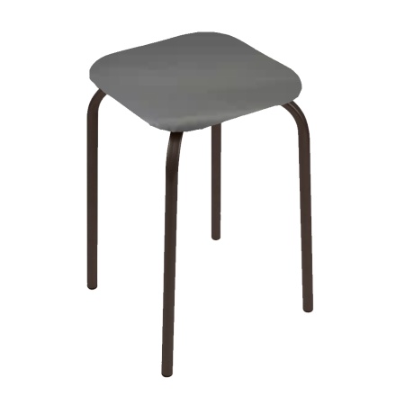 Табурет 22 квадрат серый металлик на темном муссе