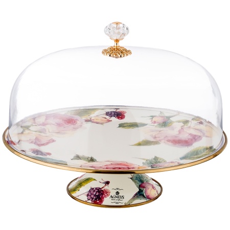 ТОРТОВНИЦА ЭМАЛИРОВАННАЯ С ПЛАСТИК. КРЫШКОЙ, СЕРИЯ ФЛАНДРИЯ ДИА. 30СМ