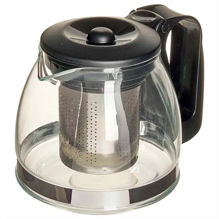 Чайник заварочный 700мл с фильтром черный 