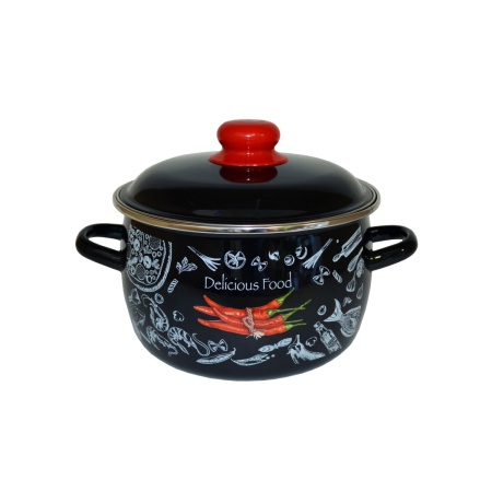 Кастрюля эмалированная сталь  3,0л эмал сфер Chilli TM Appetite