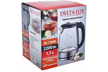 Чайник 1,7л DELTA LUX DL-1204В 2200 Вт