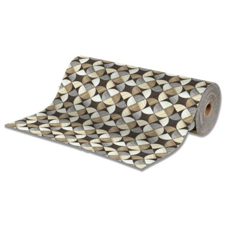 Коврик-дорожка 100х1500 вырезной icarpet PRINT антискользящий 143 "Медальон" серо-коричневый цена 1м