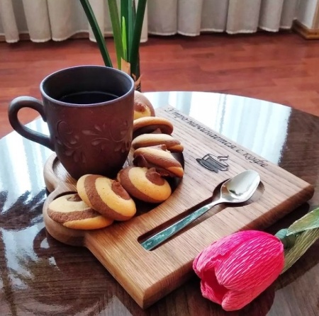 Менажница 23х25х2см ДомВуд Утро с кофе Дуб Д192