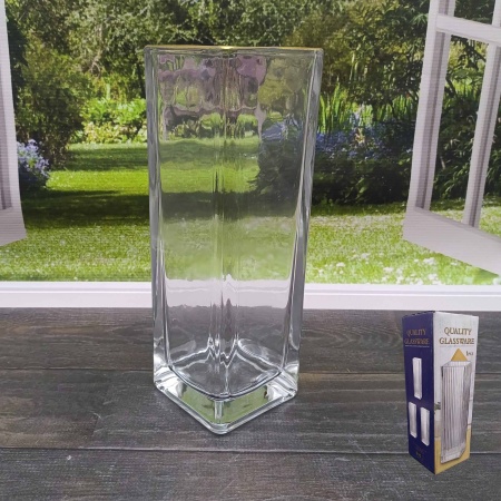 Ваза для цветов 10х30 квадратная в коробке РД79959