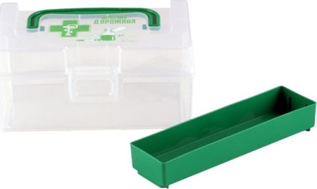 Контейнер для лекарств 0,8л "Аптечка дорожная" с вкладышем 170х108х78