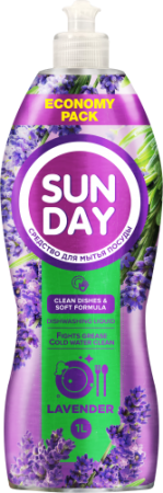 Средство для мытья посуды 1л Sunday Лаванда парфюмированное