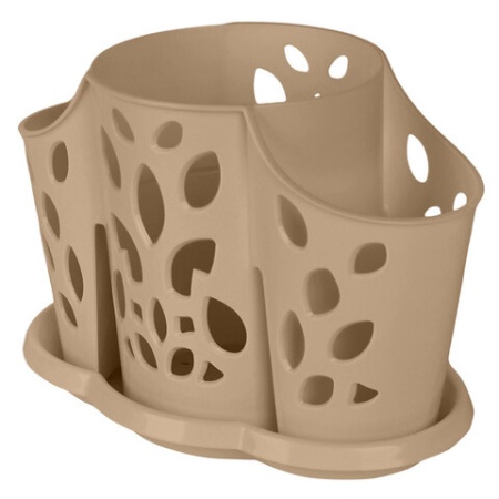 Сушилка для столовых приборов Plast Team 3х-секционная 177х110х130 мм шоколадный мокко