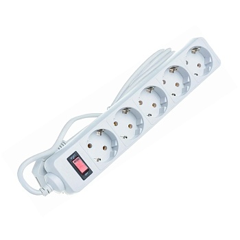 Фильтр сетевой 3м СУ10-005 16 А 5 гн с кнопкой ПВС 3х1 (термоусадка)