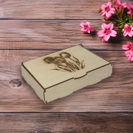 Шкатулка декоративная 16х12,5х4см ДомВуд Тюльпаны Экошпон Ф113/Д113