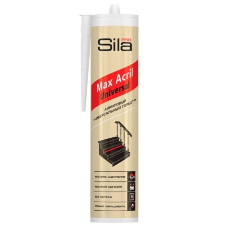 Герметик акриловый 290мл, универсальный белый Sila PRO Max Acril Universal