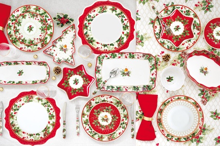 Тарелка 265мм обеденная "Рождественские ягоды" без инд.упаковки.