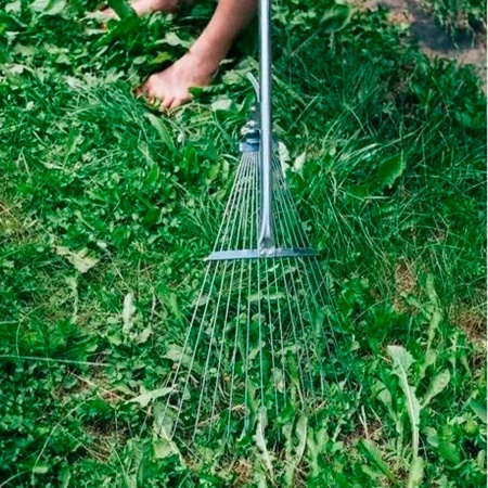 Грабли веерные раздвижные проволочные 15з с мет.черенком РД79348